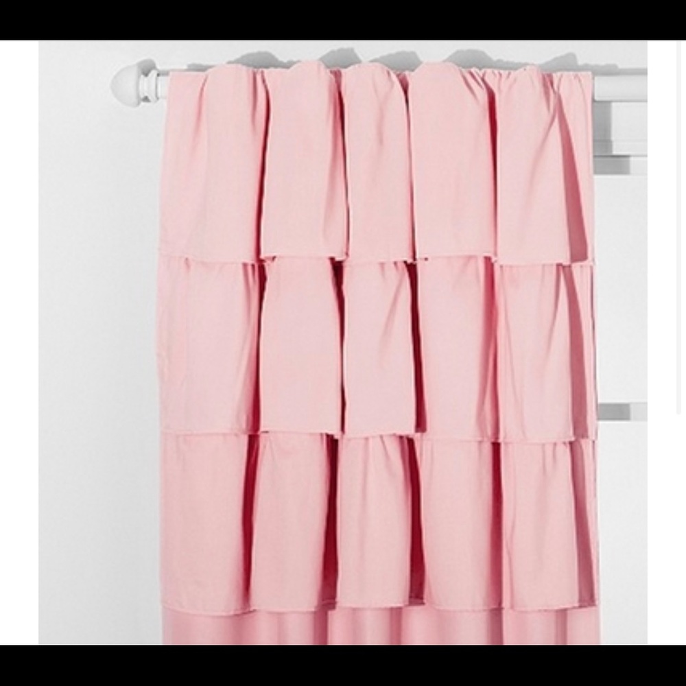 Pink ruffle blackout curtains